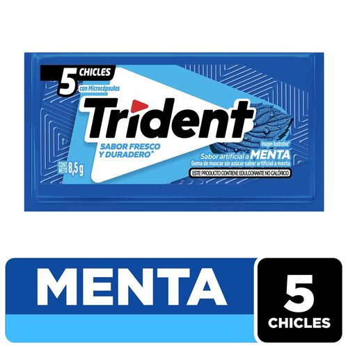 Goma Mascar Trident Slab 5S Sabor Menta - 8.5 g