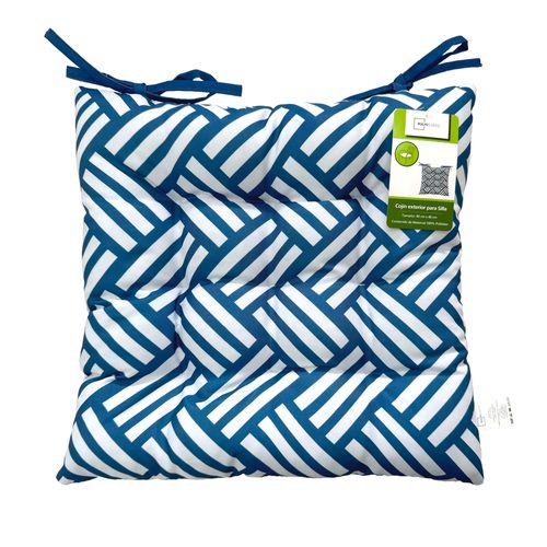 Cojín Mainstays para asientos diseño de líneas blanca 40 x 40 cm