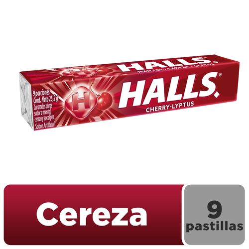 Caramelos Duros Halls Cereza Eucalipto 9 Uds - 25.2 g