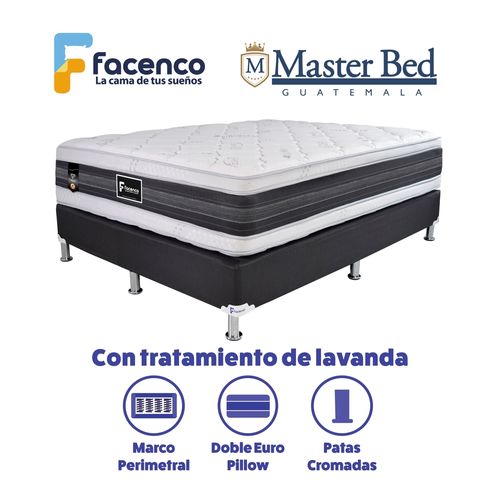 Set cama y colchón Master Bed Tamaño Queen diamante color blanco