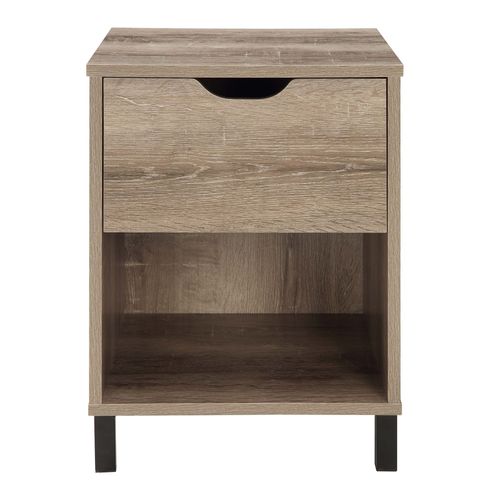 Ms Mesa De Noche 1 Cajon Color Rustico