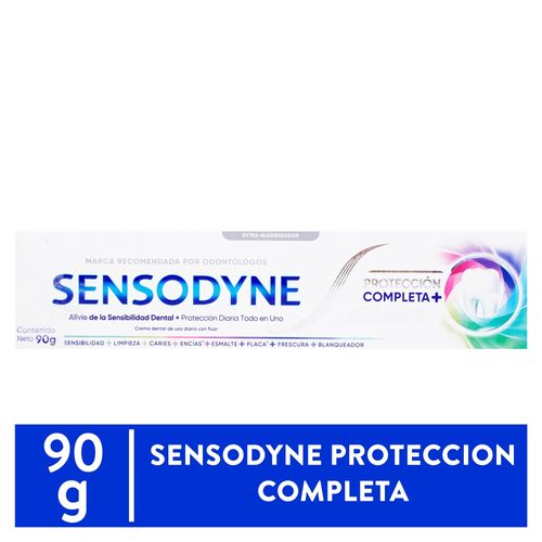 Crema Dental Sensitiva Sensodyne, Protección Completa - 90 g