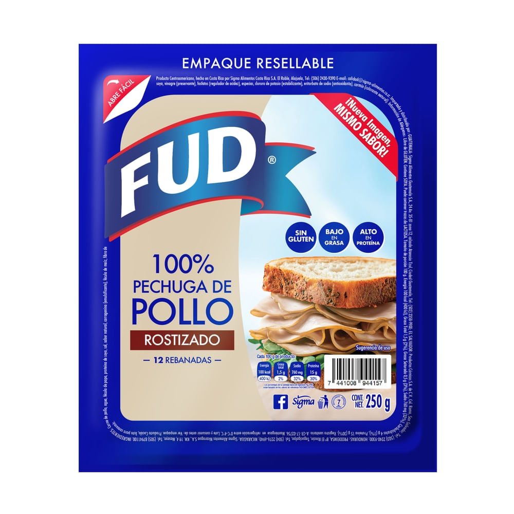 Comprar Jamón Pechuga De Pollo Rostizado Fud 250 g | Walmart El