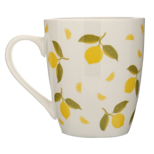 Taza Mainstays de porcelana con diseño de limones capacidad 12 onzas - 1 Ud