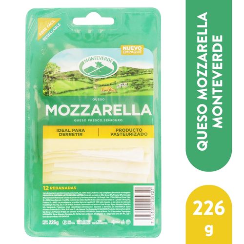 Queso Mozarella Monteverde Rebanado - 226 g