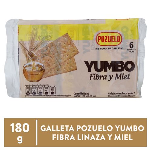 Galleta Pozuelo integral yumbo fibra y miel - 180 g