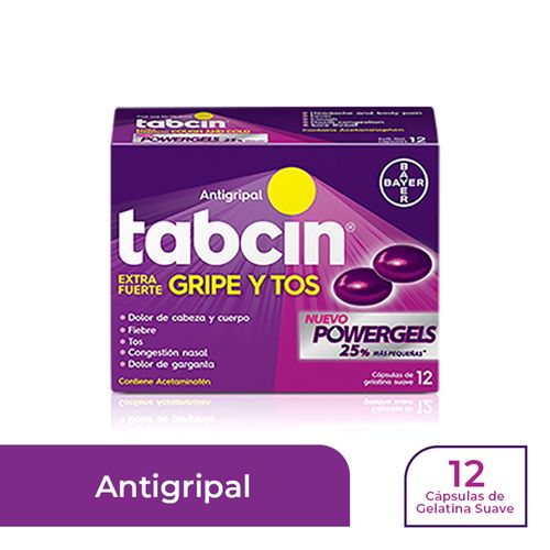 Antigripal Tabcin liquid gel gripe y tos -12 cápsulas