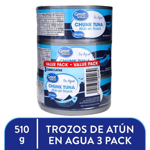 Atun Great Value En Agua 510gr 3pack