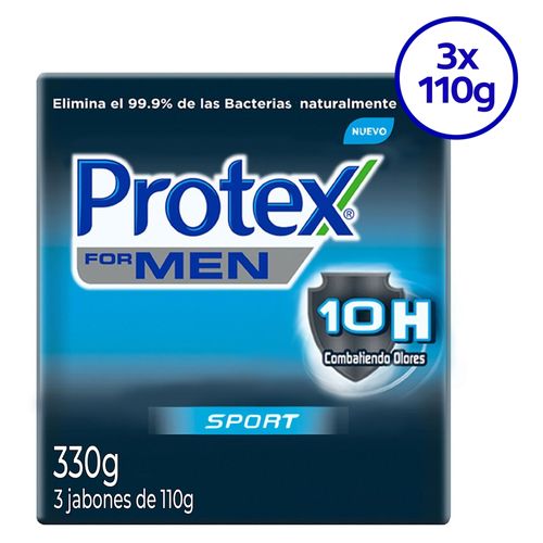 Jabón en Barra Antibacterial Protex  Men Sport, 3 pack -110 g