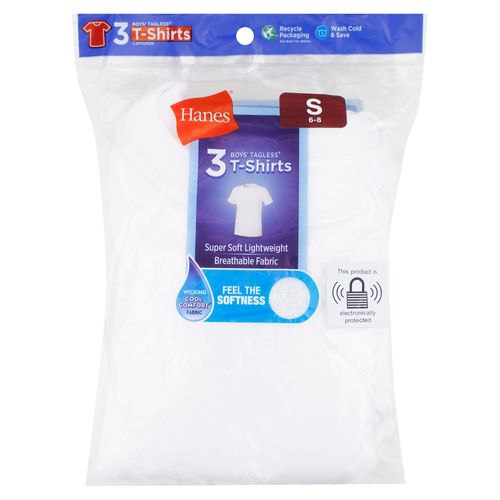 P3 Playera Nino C Redond Hanes Blanco S