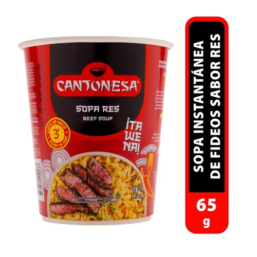 Sopa Cantonesa Vaso sabor Res - 64 g