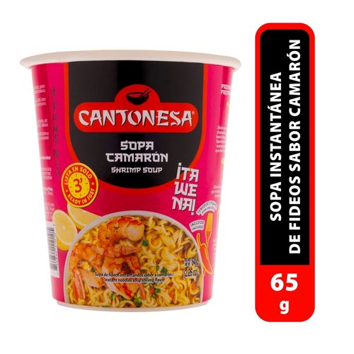 Sopa Cantonesa Camaron Vaso 12 Por - 65 g