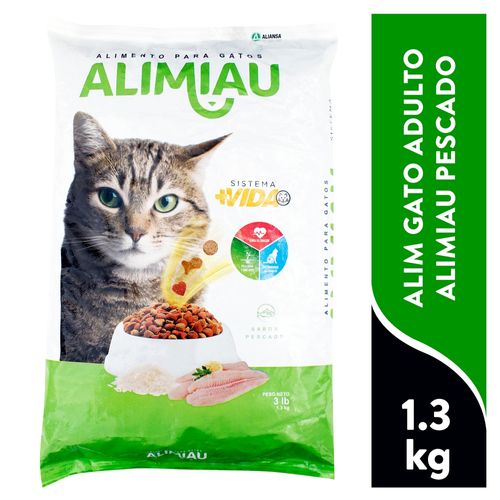 Alimento Alimiau Para Gato Sabor Pescado - 3lbs