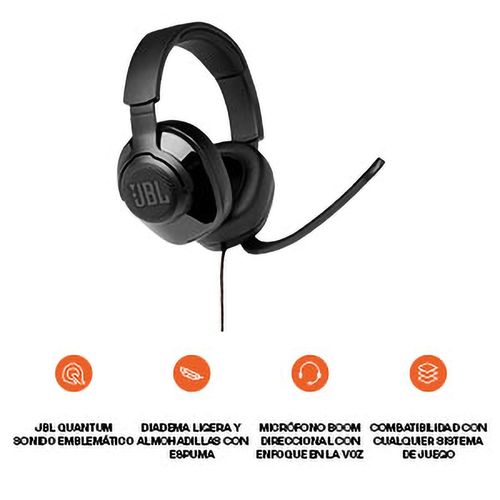 Audifonon JBL gamer Quantum 200 color Negro