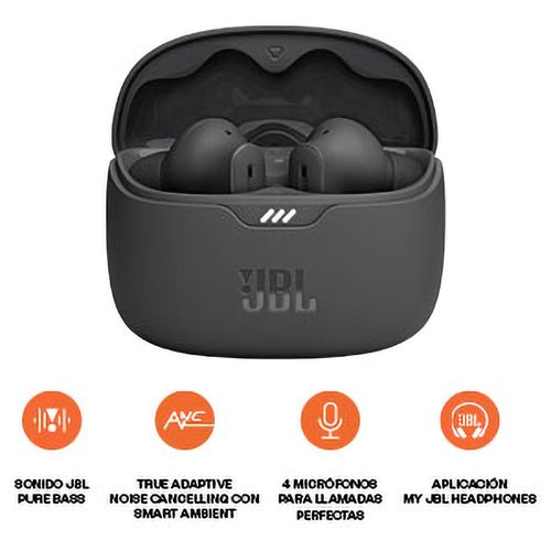Auriculares JBL Tune Beam True Wireless con cancelación de ruido color negro