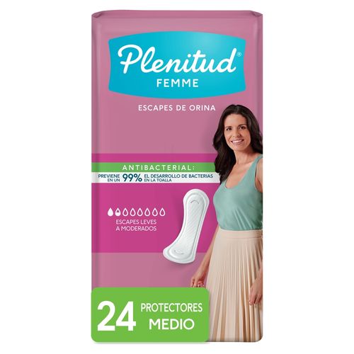 Protectores Plenitud Femme Incontinencia Leve A Moderada - 24 Unidades