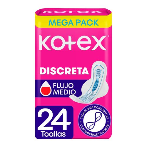 Toalla femenina Kotex discret ultrafina - 24 Uds