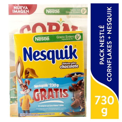 Pack Cereal Corn Flakes Y Nesquik 730gr