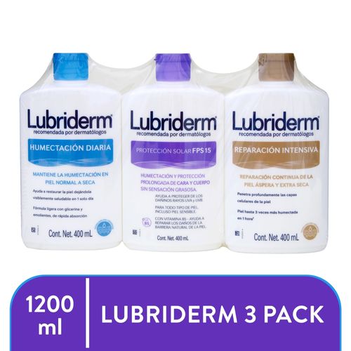 Lubriderm 3Pack  400Ml Uv Ri Hd 1200Ml