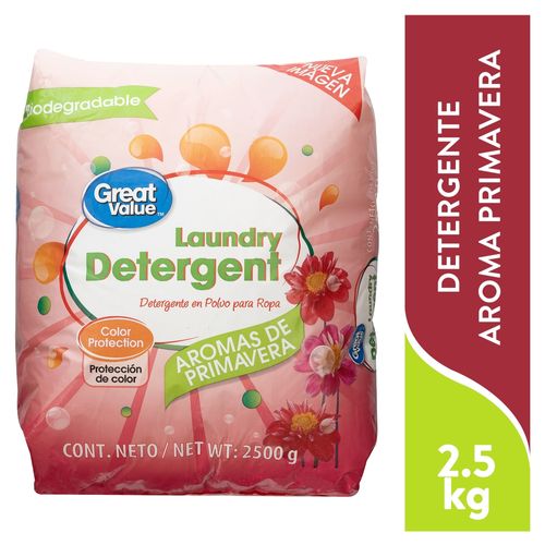 Detergente en polvo Great Value aroma primavera - 2500 g