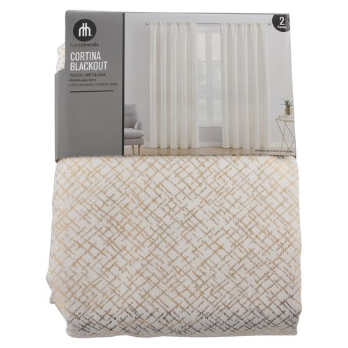 Ht Set De 2 Cortinas Blackout Ivory