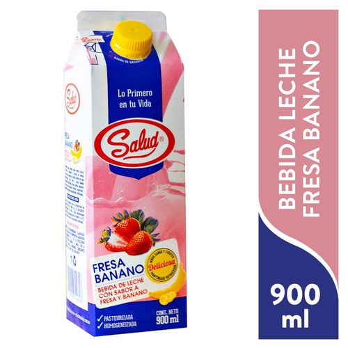 Bebida Leche Fresa Banano Salud 900 Ml