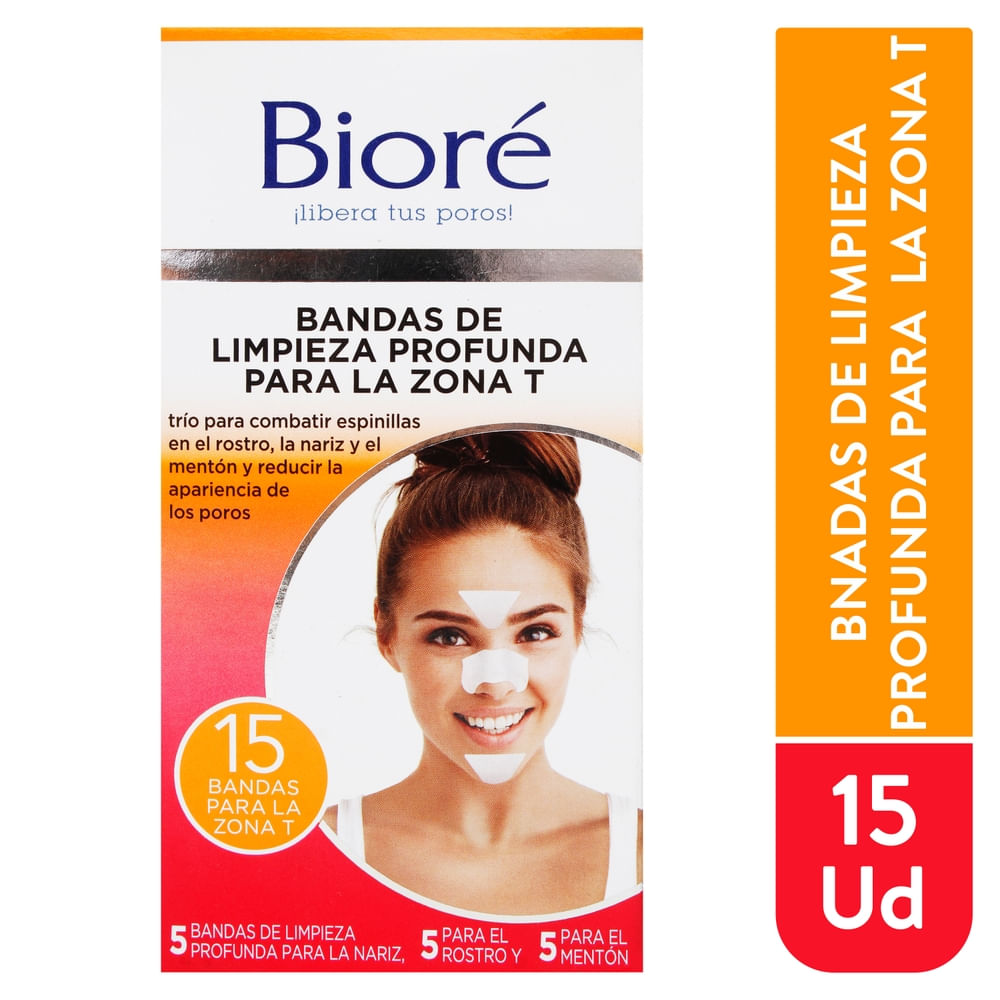 Bandas De Limpieza Marca Biore Zona T - 100 Unidades
