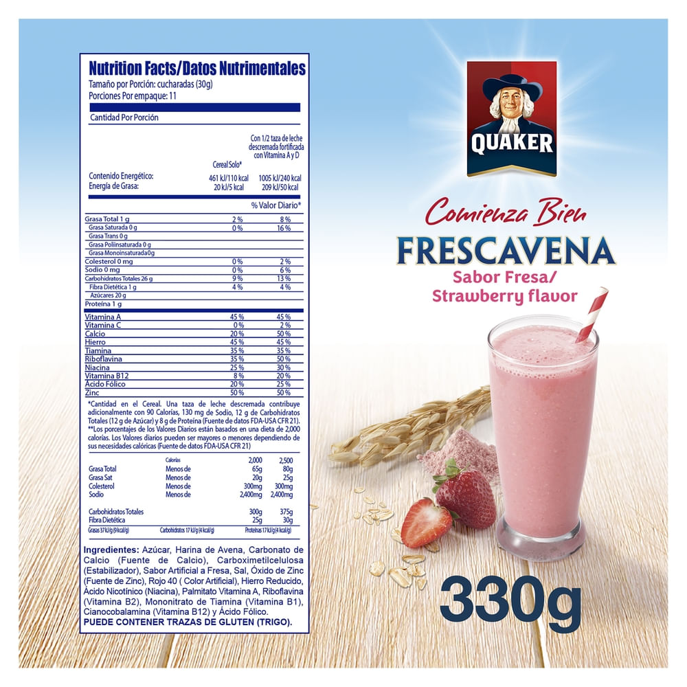 Comprar Bebida Quaker Frescavena De Fresa - 330 g | Walmart San ...