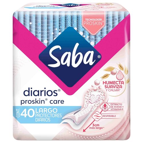 Protectores Diarios Saba Proskin Multiestilos Largos- 40 Uds