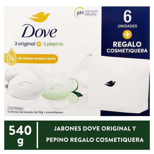 Jabon Dove 3 Org 3 Pepino Jabonera 540gr