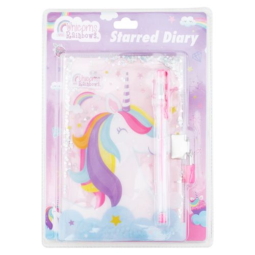 Diario Con Estrellas Unicorns And Rainbo
