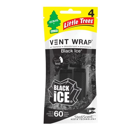 Little Tree Aromatizante Car Freshner Vent Wrap Blac Ice 4Pack