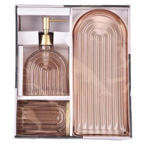 Accesorios para baño Home Trends color rosado -3 pzas