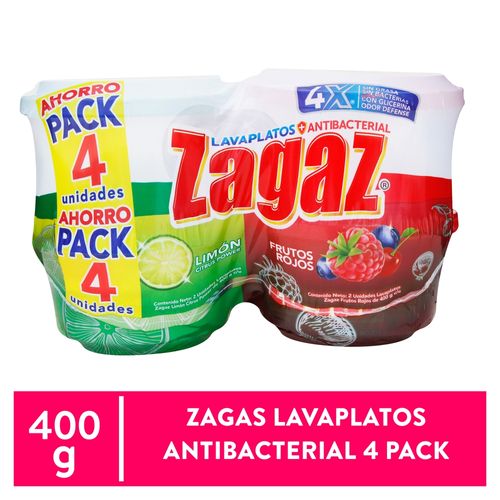 4 Pack Lavaplatos Zagaz Citrus Y Fruto - 425 g