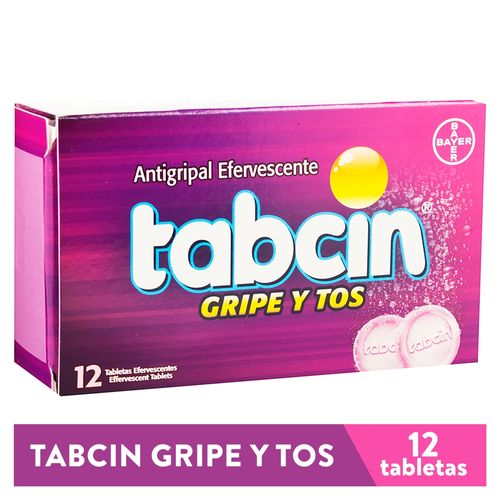 Tabcin gripe y tos efervescente caja 12 tabletas - Precio indicado por caja