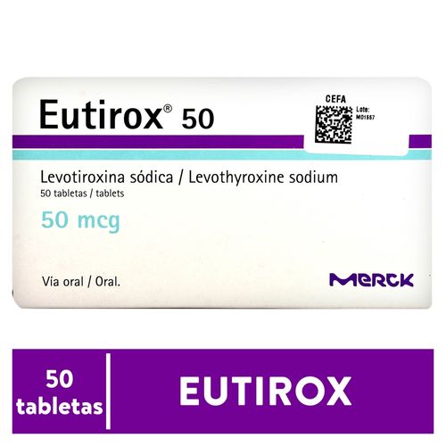 Eutirox Merck 50 Mcg 50 Tabletas