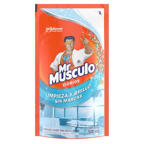 Limpia vidrios Mr Músculo windex repuesto económico doypack - 500 ml