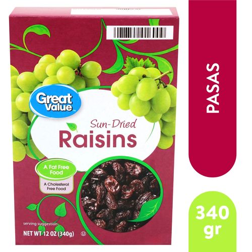 Pasas Great Value De Uva En Caja  - 340 g