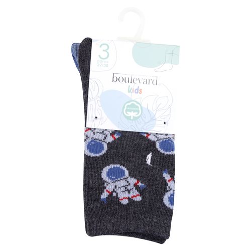 3 Pairs Pack Casual Crew Sock