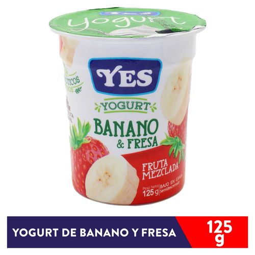 Yogurt Yes Fruta Banano Fresa - 125 g