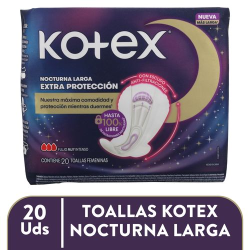 Toalla Femeni Kotex Nocturna Extra 20 Ea