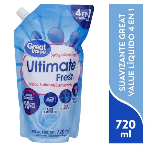 Suavizante Great Value Cuidado Avanzado aroma Spring Breeze -720 ml