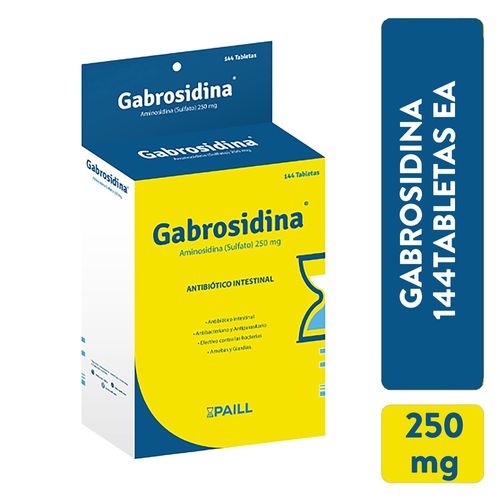 Gabrosidina 250 mg caja 144 tabletas - Precio indicado por tableta