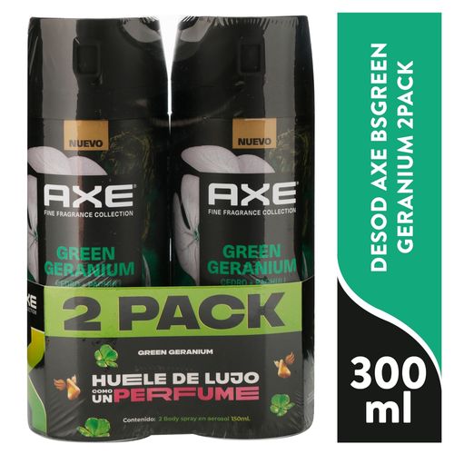 Deos Axe Aer Green Geranium 2Pack 300Ml