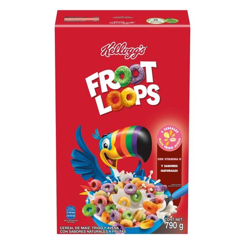 Cereal Kelloggs Froot Loops con Sabor a Frutas - 790 g