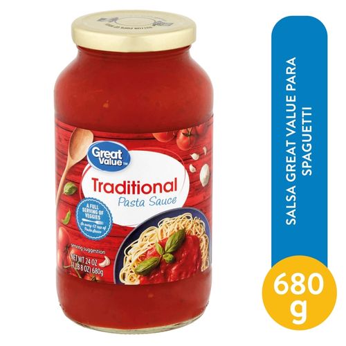 Salsa Great Value Tradicional Para Spaguetti - 680 g