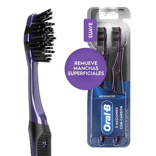 Cepillo dental Oral B acción avanzada con carbón - 2 Uds
