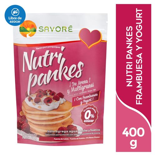 Harina Savoré Nutri Pankes Multigranos con Frambuesa y Yogurt - 400 g