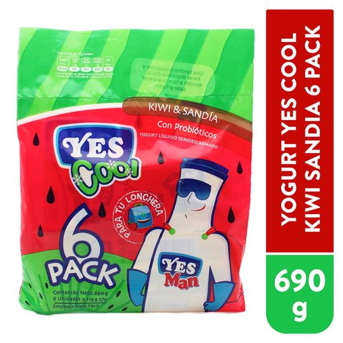 Yogurt Liq Yescool Kiwi Sandia 6Pack