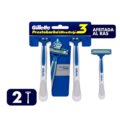 Rasuradora Desechable Gillette Prestobarba Ultragrip3, 2 Uds